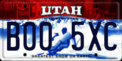 UT license plate B005XC