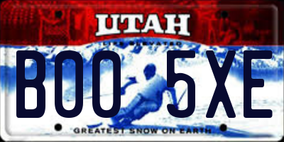 UT license plate B005XE