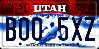 UT license plate B005XZ