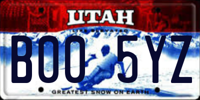 UT license plate B005YZ