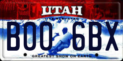 UT license plate B006BX