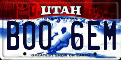 UT license plate B006EM