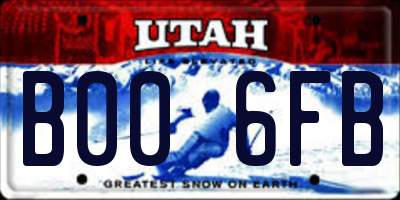 UT license plate B006FB