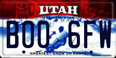 UT license plate B006FW