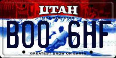 UT license plate B006HF