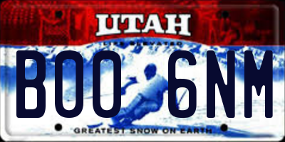 UT license plate B006NM