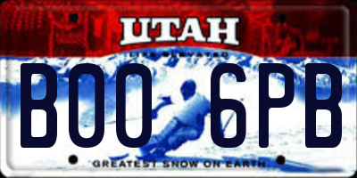UT license plate B006PB