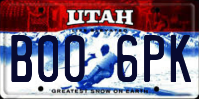 UT license plate B006PK