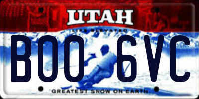 UT license plate B006VC