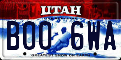 UT license plate B006WA