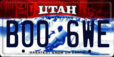 UT license plate B006WE