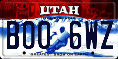 UT license plate B006WZ