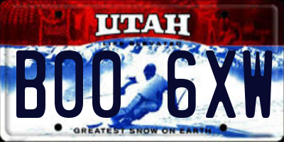 UT license plate B006XW