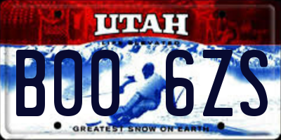 UT license plate B006ZS