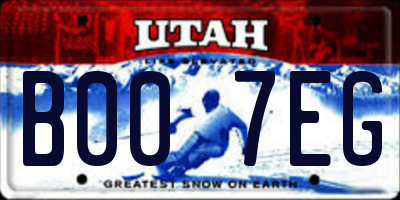 UT license plate B007EG