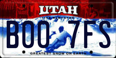 UT license plate B007FS