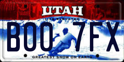UT license plate B007FX