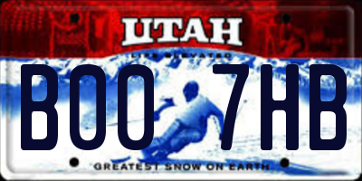 UT license plate B007HB