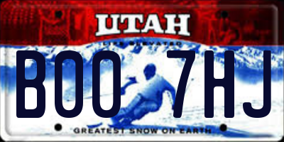 UT license plate B007HJ