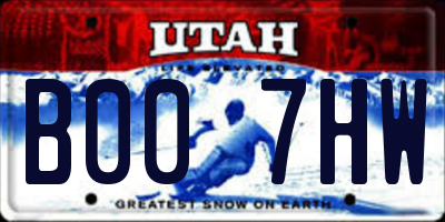 UT license plate B007HW