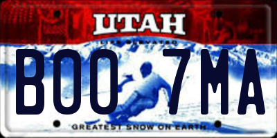 UT license plate B007MA