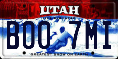 UT license plate B007MI