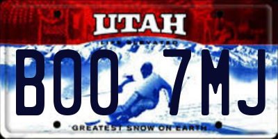UT license plate B007MJ