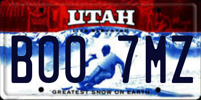 UT license plate B007MZ