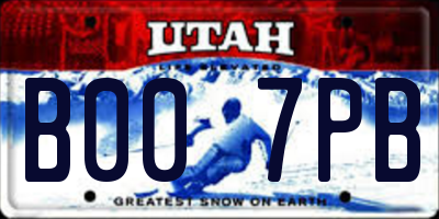 UT license plate B007PB