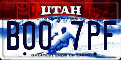 UT license plate B007PF