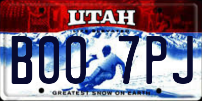 UT license plate B007PJ