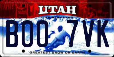 UT license plate B007VK