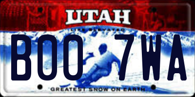UT license plate B007WA