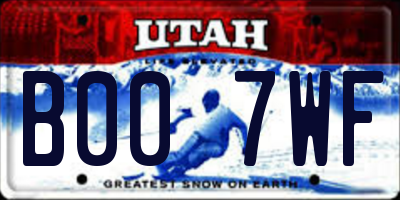 UT license plate B007WF