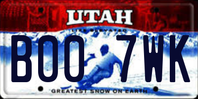 UT license plate B007WK