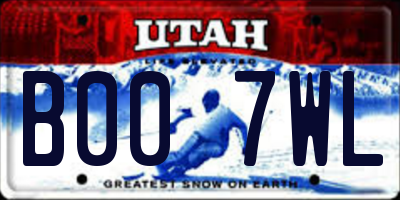 UT license plate B007WL