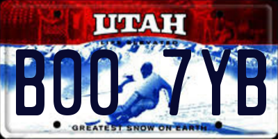 UT license plate B007YB