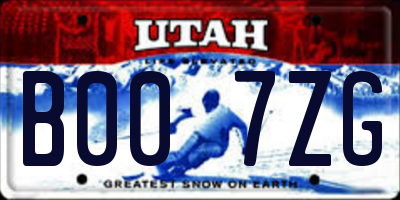 UT license plate B007ZG