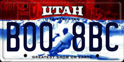 UT license plate B008BC
