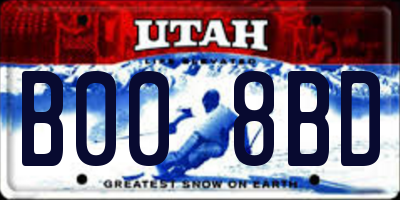 UT license plate B008BD