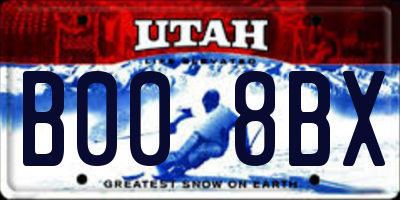 UT license plate B008BX