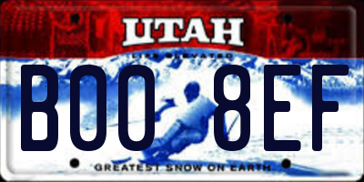 UT license plate B008EF