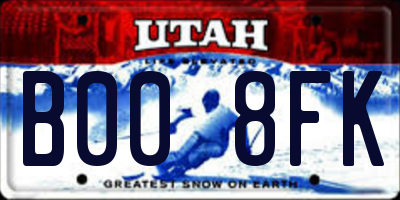 UT license plate B008FK