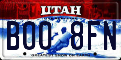 UT license plate B008FN