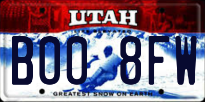 UT license plate B008FW