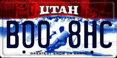 UT license plate B008HC