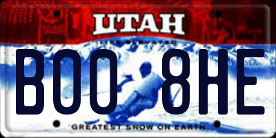 UT license plate B008HE