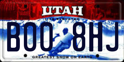 UT license plate B008HJ
