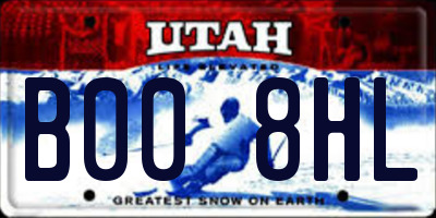 UT license plate B008HL