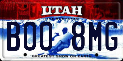 UT license plate B008MG